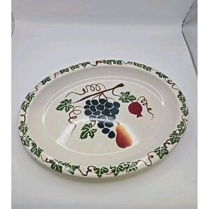 CHAPARRAL POTTERY USA OVAL PLATE PLATTER Fruit and Leaves USA